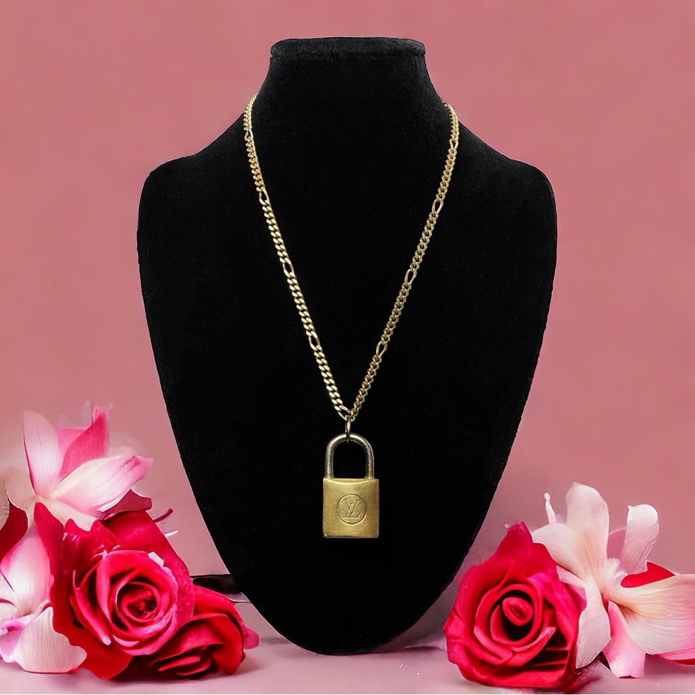 #214 Rare Louis Vuitton Lock Upcycled Necklace (no key)